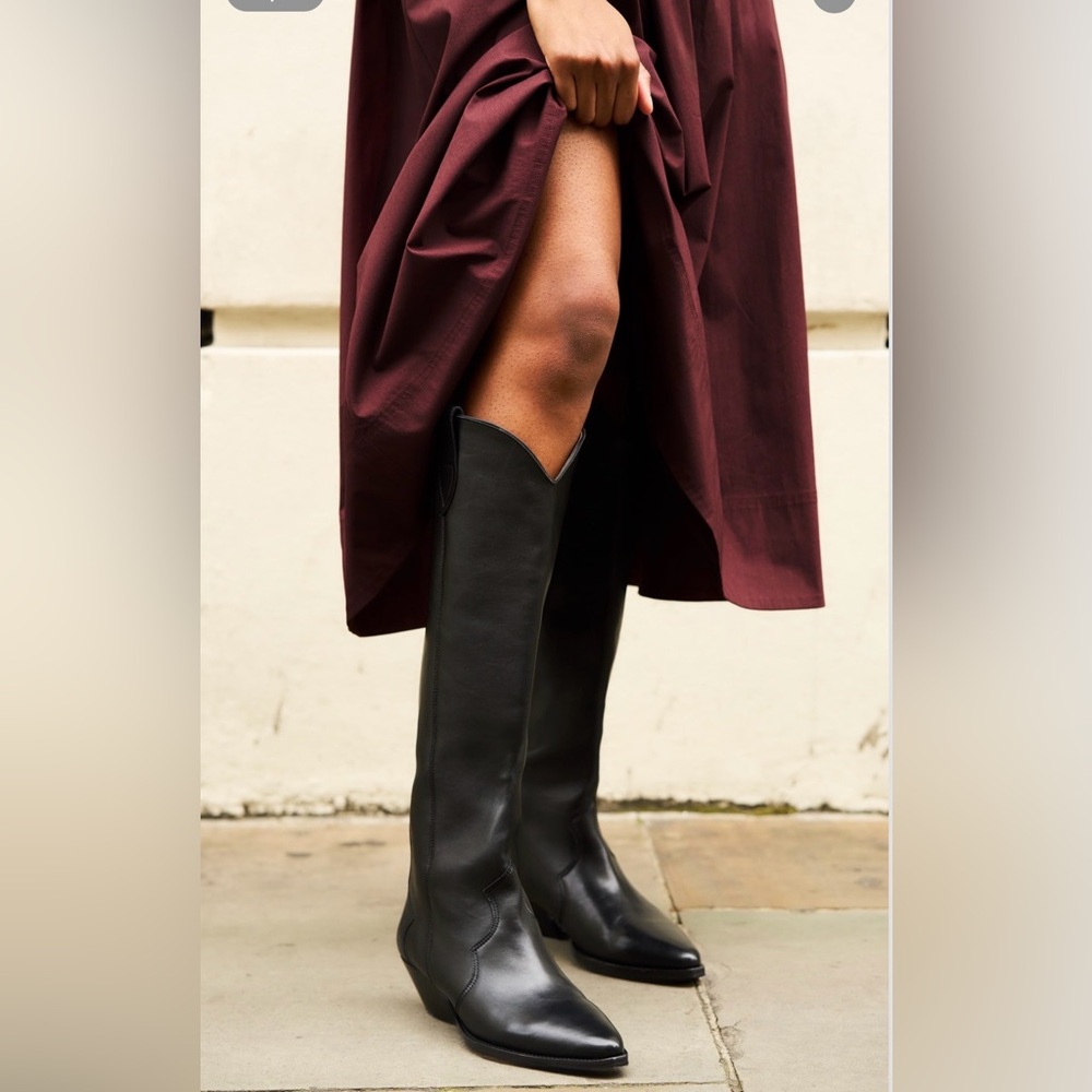 Isabel Marant Black Leather Heeled Boots